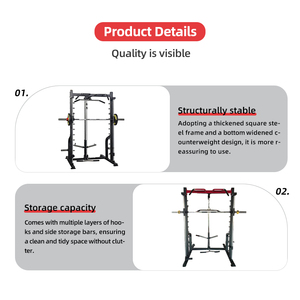 Machine Smith multifonction en acier, cage de musculation Hack Power Cage, équipement de gym pour l'entraînement des biceps, des triceps et des fessiers - Product Image 4