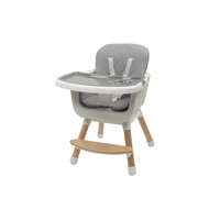 Chaise haute pour bébé en bois de style moderne, chaise haute pour tout-petit, plateau d'alimentation amovible, harnais de sécurité à 5 points, chaise haute pour l'alimentation des enfants
