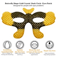 Parches de Hidrogel de Colágeno con Cristales Dorados en Forma de Mariposa, Marca Privada OEM, para Iluminar las Ojeras, Mascarilla Vegana Nutritiva para Ojos