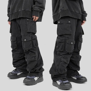 ผู้ผลิตเสื้อผ้าบุรุษ กางเกงคาร์โก้บุรุษแบบสั่งทำ กางเกงอเนกประสงค์ กางเกงยูทิลิตี้แบบซักแล้ว สกรีนโลโก้ตามสั่ง - Product Image 2