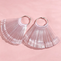 50 pièces de palettes de présentation transparentes naturelles pour faux ongles, nuancier de couleurs pour vernis à ongles acrylique DIY, pour l'affichage des couleurs en salon et la démonstration artistique