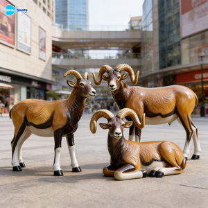 Sculpture de mouton grandeur nature en résine, décoration animale de ferme pour l'extérieur et la maison, grande statue - Product Image 1