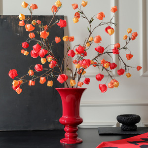 Jarrón Estilo Ins, de Lujo Retro de Mediados de Siglo, de Gran Valor Estético, Decoración Francesa, Florero Hidropónico, Rojo de Gran Capacidad - Product Image 4