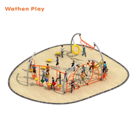 Équipement de terrain de jeu extérieur de haute qualité pour enfants : structure de grimpe en corde et filet pour écoles et parcs d'aventure
