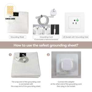 <span class=keywords><strong>Drap</strong></span> <span class=keywords><strong>de</strong></span> mise à la terre Queen Size en fibre d'argent pur à 10 % + coton biologique 400 fils pour un sommeil amélioré - Product Image 2