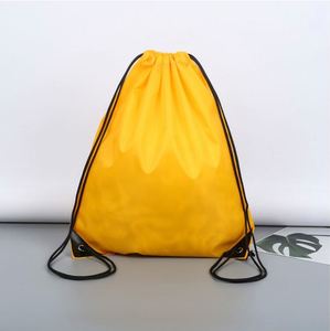 Custom Logo 210T Foldable Portable Eco-Friendly <b>Drawstring</b> <b>Backpack</b> Bag Simple Sport Shopping Storage Bag Promotional Value - Product Image 5