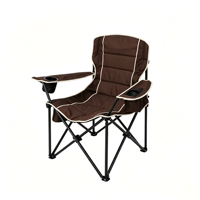 Chaise pliante moderne en acier avec accoudoirs, extra large et large, portable, pour le camping, la pêche et les pique-niques en plein air