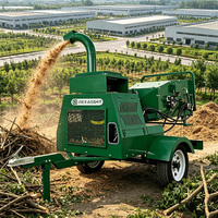 Broyeur de bois diesel 22HP DWC-22 avec système d'alimentation hydraulique, déchiqueteur de bois 150mm, broyeur de branches professionnel pour usage agricole