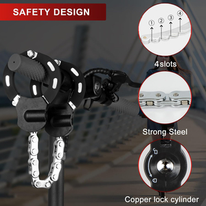 UMEDO Acier Trempé Enduit De Silicone Menottes Forme Garde De Sécurité Contre Le Vol Heavy Duty Moto Vélo Grip E Scooter Serrure - Product Image 2