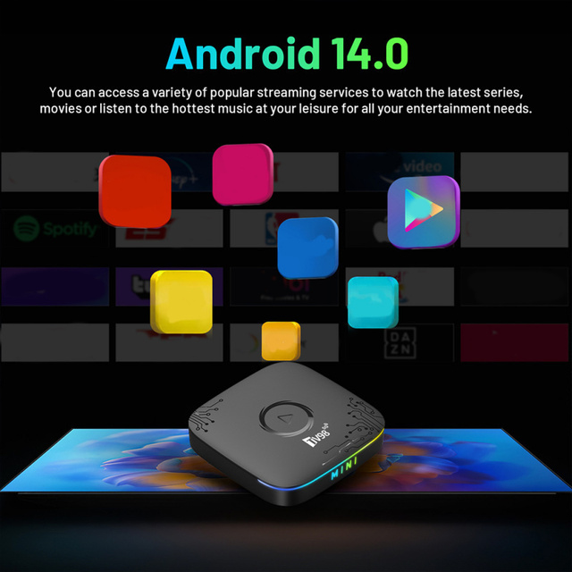 TV98 ATV Mini Android 14 Quad-core TV Box RK3518 4G/5G Dual-Band WiFi 4K/8K BT5.0 Voice Remote for 8GB 128GB