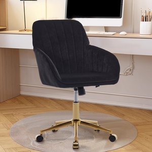 Silla de Oficina Moderna Ajustable de Tela, Silla Giratoria Ergonómica con Base de Metal, Diseño Ecológico para Uso en el Hogar y Dormitorio - Product Image 1
