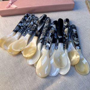12 Cm Long Acrylic Handle <b>Shell</b> Mother of Pearl Caviar Scoop Honey Tea Serving Mixing Spoons Spoon Business Gifts - Product Image 2