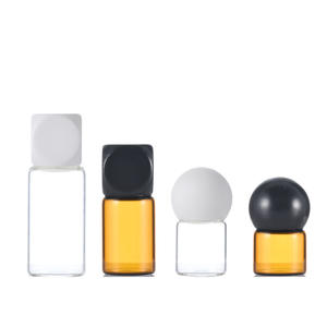 Flacon d'<span class=keywords><strong>essence</strong></span> à bouchon sphérique <span class=keywords><strong>original</strong></span> de 1 à 5 ml, transparent brun, bouchon à vis, échantillon de voyage, recharge, flacon d'huile essentielle - Product Image 3