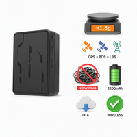 Localizador de Vehículos Compacto de 41.6g, Triple Posicionamiento GPS BDS LBS, Sin Cables, Batería de 1200mAh, Geocerca, Actualización OTA, Rastreador GPS Inalámbrico