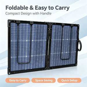 Panel Solar Plegable de 200W 12V, Maleta Impermeable con Controlador de Carga de 20A y Soporte Ajustable, Cargador Solar para Estación de Energía y RV - Product Image 2