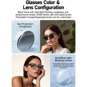 Lunettes intelligentes ERON W610 avec caméra HD, verres anti-lumière bleue 270 mAh, double microphone à réduction de bruit, caméra anti-tremblement 800W - Product Image 4