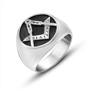 Men's <b>Titanium</b> Steel <b>Ring</b> Geometric Triangle Design Bold Pinky <b>Ring</b> Gift Jewelry SA472 - Product Image 1
