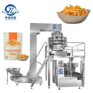 Garnelen Cracker Garnelenchips Stickstofffüllung Doy Mehrkopf-Wagen Crispy Squid Snack vorgefertigte Reißverschlussbeutel-Verpackungsmaschine