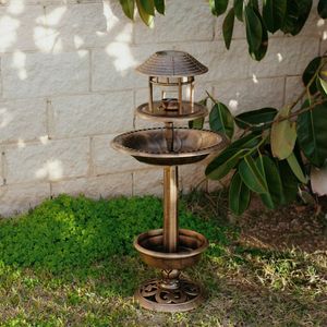 Bassins d'<span class=keywords><strong>oiseaux</strong></span> solaires en cuivre antique résistant aux intempéries Fontaine d'eau extérieure et bain d'<span class=keywords><strong>oiseaux</strong></span> avec lumière solaire - Product Image 5