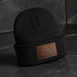 Gorro de Punto Negro y Gris con Logotipo Personalizado, Bordado OEM, Parche de Cuero, Alta Calidad, Unisex, Premium, para Invierno, Venta al Por Mayor - Product Image 4