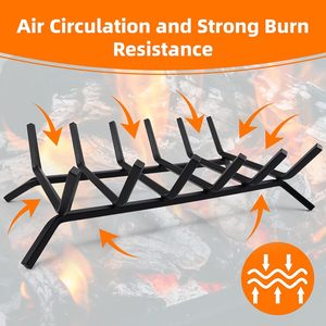 Grille <span class=keywords><strong>de</strong></span> <span class=keywords><strong>cheminée</strong></span> en fonte robuste <span class=keywords><strong>de</strong></span> 27 pouces 6 barres <span class=keywords><strong>de</strong></span> <span class=keywords><strong>support</strong></span> Poêle d'intérieur <span class=keywords><strong>Support</strong></span> <span class=keywords><strong>de</strong></span> rack à bois <span class=keywords><strong>extérieur</strong></span> <span class=keywords><strong>Cheminée</strong></span> à bois - Product Image 4