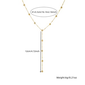 Fashionable Y Shaped Clavicle Necklace With Round Diamonds Chain Tassels For Party Zinc Alloy Jewelry - Product Image 4