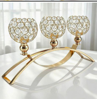 Vente en gros usine Nouveau Candelabre en cristal créatif en forme d'arche Décoration de table de luxe pour mariage Centre de table pour dîner romantique aux chandelles