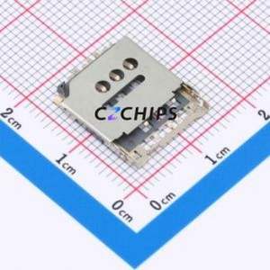 SMC-221-CRDP6 SIM Card Connector SMD Connector Flip Cover Type Micro SIM Card Card Holder 1.55mm - Product Image 1