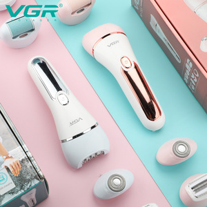 เครื่องกำจัดขน VGR V-733 IPX7 สำหรับผู้หญิง เครื่องโกนขนไฟฟ้า ชุดอุปกรณ์ดูแลผิว กำจัดหนังด้าน สำหรับใบหน้า ลำตัว บริเวณขาหนีบ เครื่องเล็มขน กำจัดขนบิกินี่ - Product Image 5