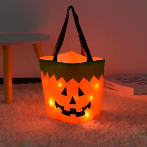 Cesta de Calabazas Luminosa Personalizada, Plegable, con Múltiples Luces, para Halloween, Bolsas de Dulces Intermitentes para Niños - Product Image 6
