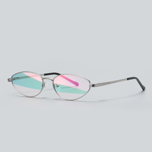 Lunettes de vue anti-lumière bleue œil de chat à monture complète, unisexe, légères, avec verres en résine, pour visage ovale, pour adultes - Product Image 5