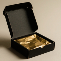 Carton d'expédition ondulé noir avec logo imprimé personnalisé Boîte en papier kraft pliable avec plastification mate Type de boîte dossier