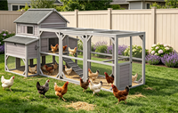 Meilleure Vente Usine Vente en Gros Poulailler en Bois Grande Volière Extérieure pour 10-15 Poules