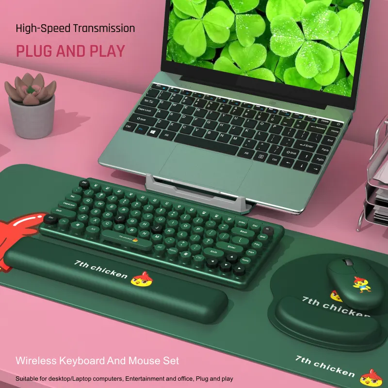 गर्म बिक्री कार्यालय सेट कंप्यूटर 2.4G वायरलेस कीबोर्ड और माउस कॉम्बो