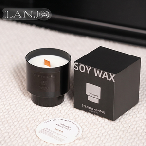 เทียนหอม LANJO ในโถแก้วดีไซน์หรูหรา ทำจากไขถั่วเหลือง พรีเมียม สำหรับตกแต่งบ้าน สร้างบรรยากาศ และเป็นของขวัญ - Product Image 3