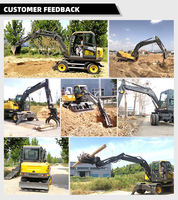 Excavatrice sur roues HWL90 de 7,6 tonnes, godet de 0,3 m³, 60 kW avec grappin/marteau, certifiée CE pour la construction et l'agriculture