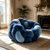 Fauteuil sphérique en velours color-block, compressé, style luxe léger, une place, personnalisable