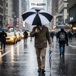 Ombrello medio 105 cm, 8 stecche, apertura manuale, tessuto pongee, accessorio da viaggio per adulti. - Product Image 3