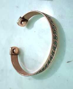 Multi Band Copper Cuff <b>Bracelet</b> With Layered Stripes And Artistic Detailing <b>For</b> Men Women Contemporary Fashion <b>Charm</b> <b>Bracelets</b> - Product Image 3