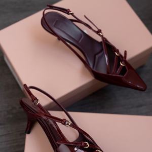 Sandalias de tacón fino con correa para mujer, elegantes y únicas, estilo puntiagudo, para primavera y verano al aire libre. - Product Image 5