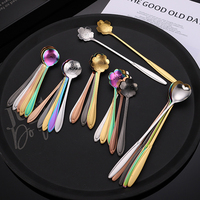 Cuillère à dessert classique à manche long en acier inoxydable, finition miroir, pour cadeaux d'affaires, haute qualité, pour la maison