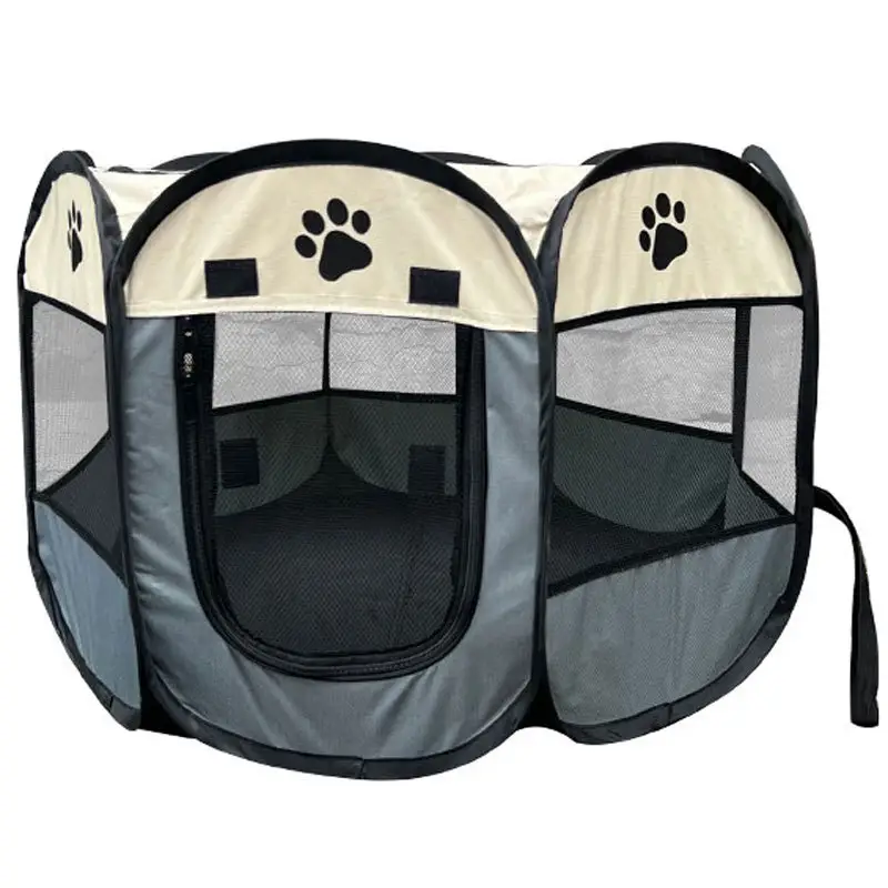 De Boa Qualidade Zipper Small Pet Cage Tent Animais Playpen Chocolate Portátil Pet Cage Folding Pet Tent Outdoor