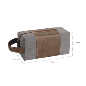 Logotipo Personalizado para Neceser de Hombre, Estuche de Cosméticos de Viaje Hecho a Mano con Nombre Grabado con Láser en Cuero, Bolsa de Maquillaje - Product Image 2