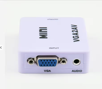 Mindpure - Convertidor Mini VGA a AV RCA de 1080P con Adaptador de Audio de 3,5 mm para PC HDTV (Plástico NTSC/PAL Windows 7)
