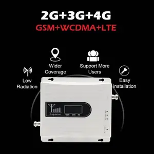 2g 3g 4g Tri-band 900 1800 2100mhz Mobile Network Signal With Panel And Rocket Antenna Booster Repeater