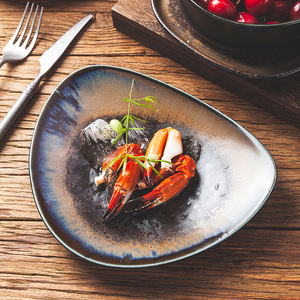 批发工厂雅宇耐热黑窑换炊具哑光日本餐厅餐具中国陶瓷晚餐套装 - Product Image 6