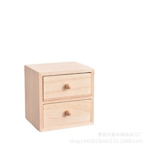 Wooden <b>storage</b> <b>box</b>, mini furniture, two-layer <b>drawer</b> <b>storage</b> <b>box</b>, jewelry <b>box</b>, natural wood color incense burner. - Product Image 5