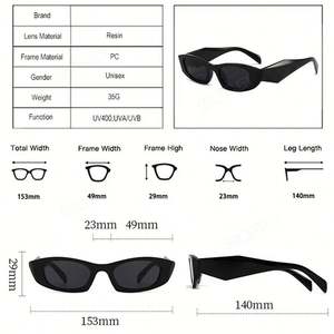 Lunettes de soleil œil de chat polygonales vintage 2025 personnalisées avec logo, pour hommes et femmes, à monture large et irrégulière, protection UV400 - Product Image 6