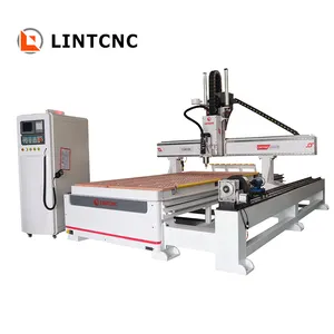 Linear 3D Wood furniture make automatic tool change 1250x2500mm 9kw cnc router 1325 1530 carousel magazine 8 tool