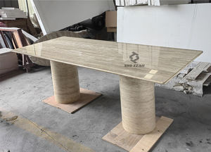 أثاث مخصص من الأحجار الطبيعية على شكل حجر رخامي مخدد دائري بيضاوي من بيج من من من من من من من الرخام من من من من من من من من من من من من من من من من من من من من من من من من من من من من من من من من من من من من من من من من من من من من من من من من من من من من من من من - Product Image 2